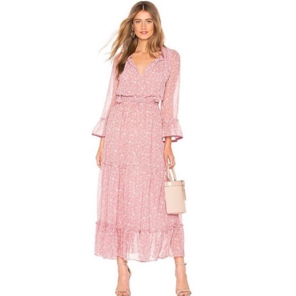 Misa Los Angeles Dress Lucinda Maxi in Pink Floral